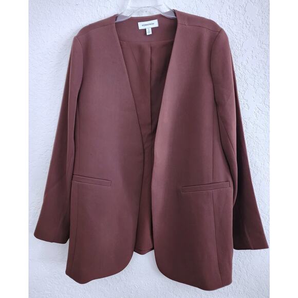 JACKET/SUIT TOP-NORDSTROM-Chocolate Brown-No Buttons-No Collar-Size XL - Picture 3 of 12